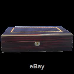 NEW Ebony Wood Finish Watch Box Storage Chest Display Case