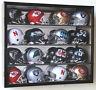 NFL MLB 16 Mini Football Helmet Display Case Cabinet Wall Rack Box Lockable