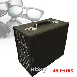 New 48 Slot Sunglasses Storage Organizer Eye Glasses Eyewear Display Case Box