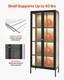 New Display Cabinet with Glass Door, 66 in Tall 4-Tier Lighted Display Case wi