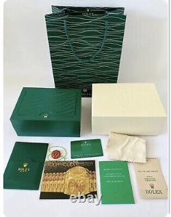 New Green Rolex Watch Box Display Case with Red Tag, Books, Cards & Gift Bag
