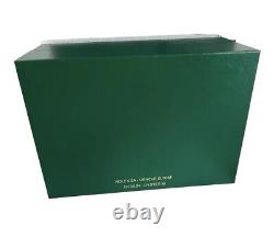 New Green Rolex Watch Box Display Case with Red Tag, Books, Cards & Gift Bag