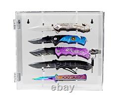 New Wall Mounted & Countertop Acrylic Knife Display box For 5 Pcs With Key Lock
