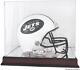 New York Jets Mahogany Helmet Logo Display Case with Mirror Back