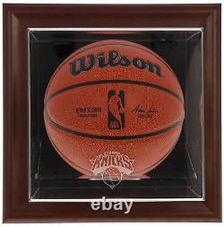 New York Knicks Brown Framed Wall-Mountable Logo Basketball Display Case