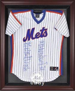 New York Mets Mahogany Framed Logo Jersey Display Case