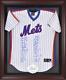 New York Mets Mahogany Framed Logo Jersey Display Case