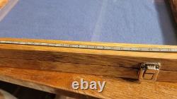 Oak Display Case With Wood Inlay 12x18x2 For Arrowheads & More