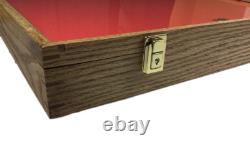 Oak Wood Display Case 18 x 24 x 3 for Arrowheads Knives Collectibles & More