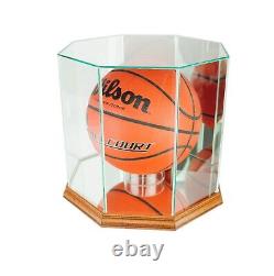 Octagon Basketball Display Case UV Protected Real Glass Protection