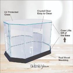 Octagon Basketball Display Case UV Protected Real Glass Protection