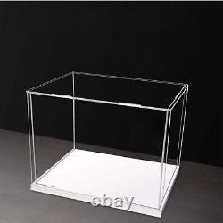 Openable Clear Acrylic Display Case-Assemble Countertop Box with White Base, D