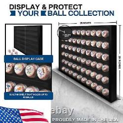 PENNZONI Baseball Display Case, Acrylic Hockey Puck Display Case, Holds 60 Balls