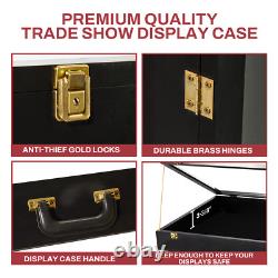 PENNZONI Trade Show Display Case Portable Black with Wooden Dowels