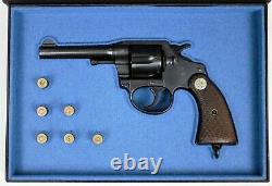 PISTOL GUN PRESENTATION CUSTOM DISPLAY CASE BOX for COLT POLICE POSITIVE 4''. 38