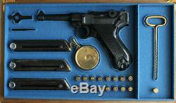 PISTOL GUN PRESENTATION CUSTOM DISPLAY CASE BOX for LUGER P08 parabellum 4 inch