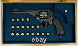 PISTOL GUN PRESENTATION CUSTOM DISPLAY CASE BOX for WEBLEY & SCOTT MkVI 6.455