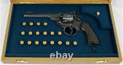 PISTOL GUN PRESENTATION CUSTOM DISPLAY CASE BOX for WEBLEY & SCOTT MkVI 6.455