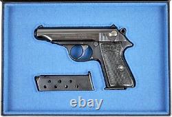 PISTOL GUN PRESENTATION DISPLAY CUSTOM CASE BOX for WALTHER PP 7,65 mm. 32acp