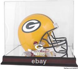 Packers Mahogany Helmet Logo Display Case with Mirror Back