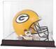 Packers Mahogany Helmet Logo Display Case with Mirror Back