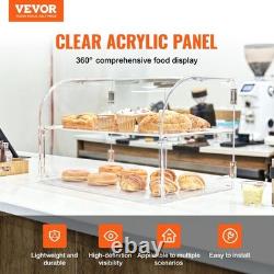 Pastry Display Case 2 Tier Acrylic Countertop Bakery Display Case with Rear Door