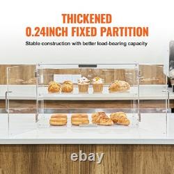 Pastry Display Case 2 Tier Acrylic Countertop Bakery Display Case with Rear Door