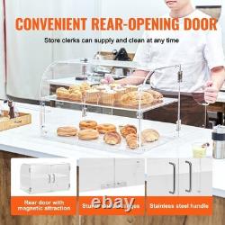 Pastry Display Case 2 Tier Acrylic Countertop Bakery Display Case with Rear Door