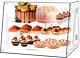 Pastry Display Case Clear Bread Box 3-Tier Removable Tong Commercial Rear Bakery