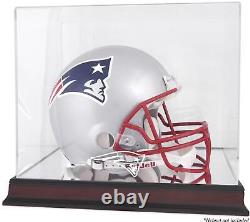 Patriots Mahogany Helmet Logo Display Case & Mirror Back