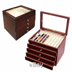 Pen Display 5 Layers Luxury Wooden Box Fountain Pen Large-capacity Storage Case