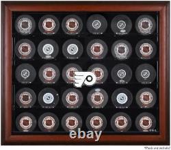 Philadelphia Flyers 30-Puck Mahogany Display Case