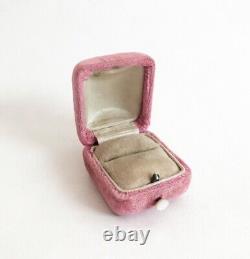 Pink Ring Box Jewelry Display MOP Mother Of Pearl Velvet Antique Art Deco Vtg