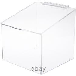Plymor Acrylic Display Case Box with Angled Top & Hinged Lid, 10 x 10 x 10