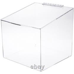 Plymor Acrylic Display Case Box with Angled Top & Hinged Lid, 12 x 12 x 12
