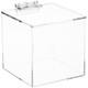 Plymor Clear Acrylic Display Case Box With Hinged Lid, 4 x 4 x 4