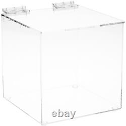 Plymor Clear Acrylic Display Case Box With Hinged Lid, 6 x 6 x 6