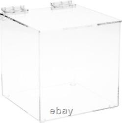 Plymor Clear Acrylic Display Case Box With Hinged Lid, 6 x 6 x 6 (3 Pack)