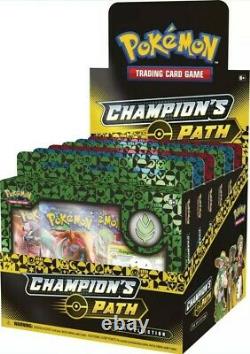 Pokemon Champion's Path Pin Collection Set 1 Sealed Display Case 6 Pin Boxes