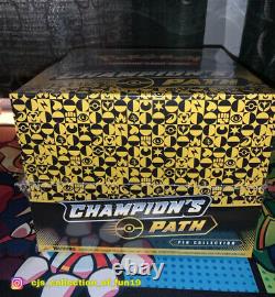 Pokemon Champion's Path Pin Collection Set Display Case of 6 Pin Boxes (Sealed)