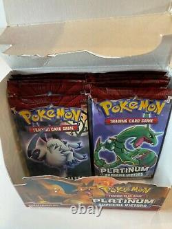 Pokemon Platinum Supreme Victors Booster Box 14 Sealed Packs in Display Case