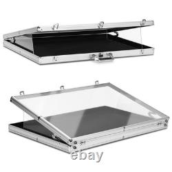 Portable 34x22 Aluminum Trade Show Display Case with Acrylic Panels Silver