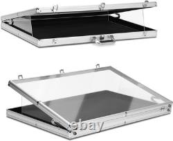 Portable 34x22 Aluminum Trade Show Display Case with Acrylic Panels Silver