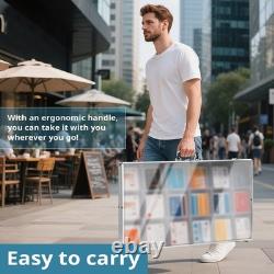 Portable 34x22 Aluminum Trade Show Display Case with Acrylic Panels Silver
