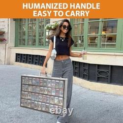 Portable Aluminum Trading Card Display Case 34x22 Clear Acrylic Box with Loc