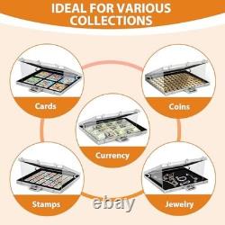 Portable Aluminum Trading Card Display Case 34x22 Clear Acrylic Box with Loc