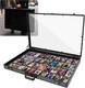 Portable Aluminum Trading Card Display Case with Locks 34x22 Black