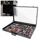 Portable Aluminum Trading Card Display Case with Locks 34x22 Black