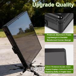 Portable Aluminum Trading Card Display Case with Locks 34x22 Black