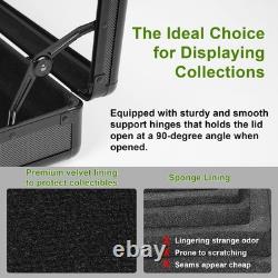 Portable Aluminum Trading Card Display Case with Locks 34x22 Black